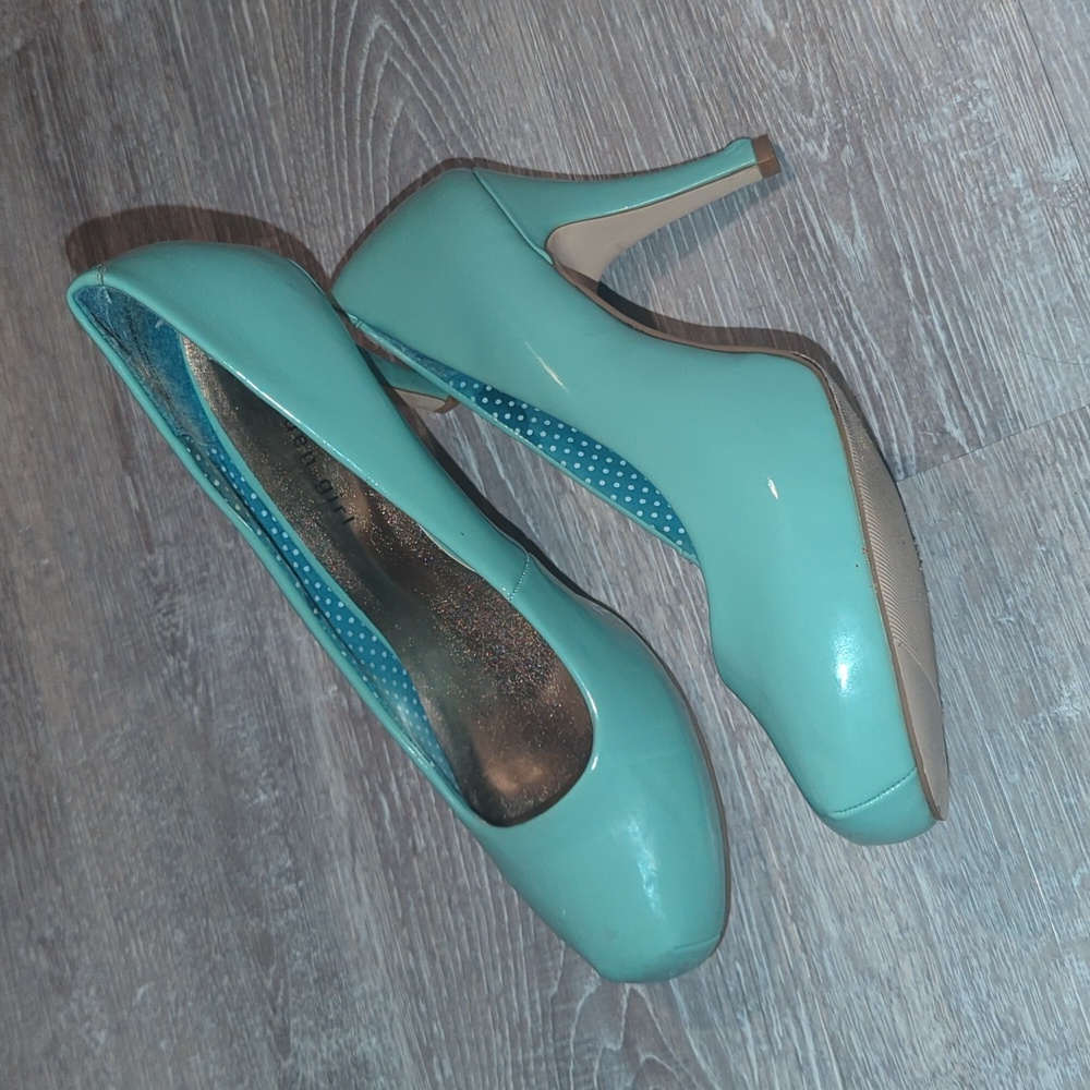 Mint blue heels